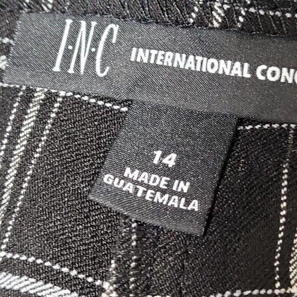 INC International Concepts Sz 14 Black Plaid Bootleg Pants Business Casual NWT - Picture 7 of 8